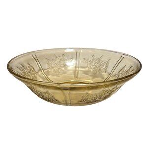 Vintage 1930’s Amber Depression Glass Serving Bowl Collectible Kitchen Decoratio